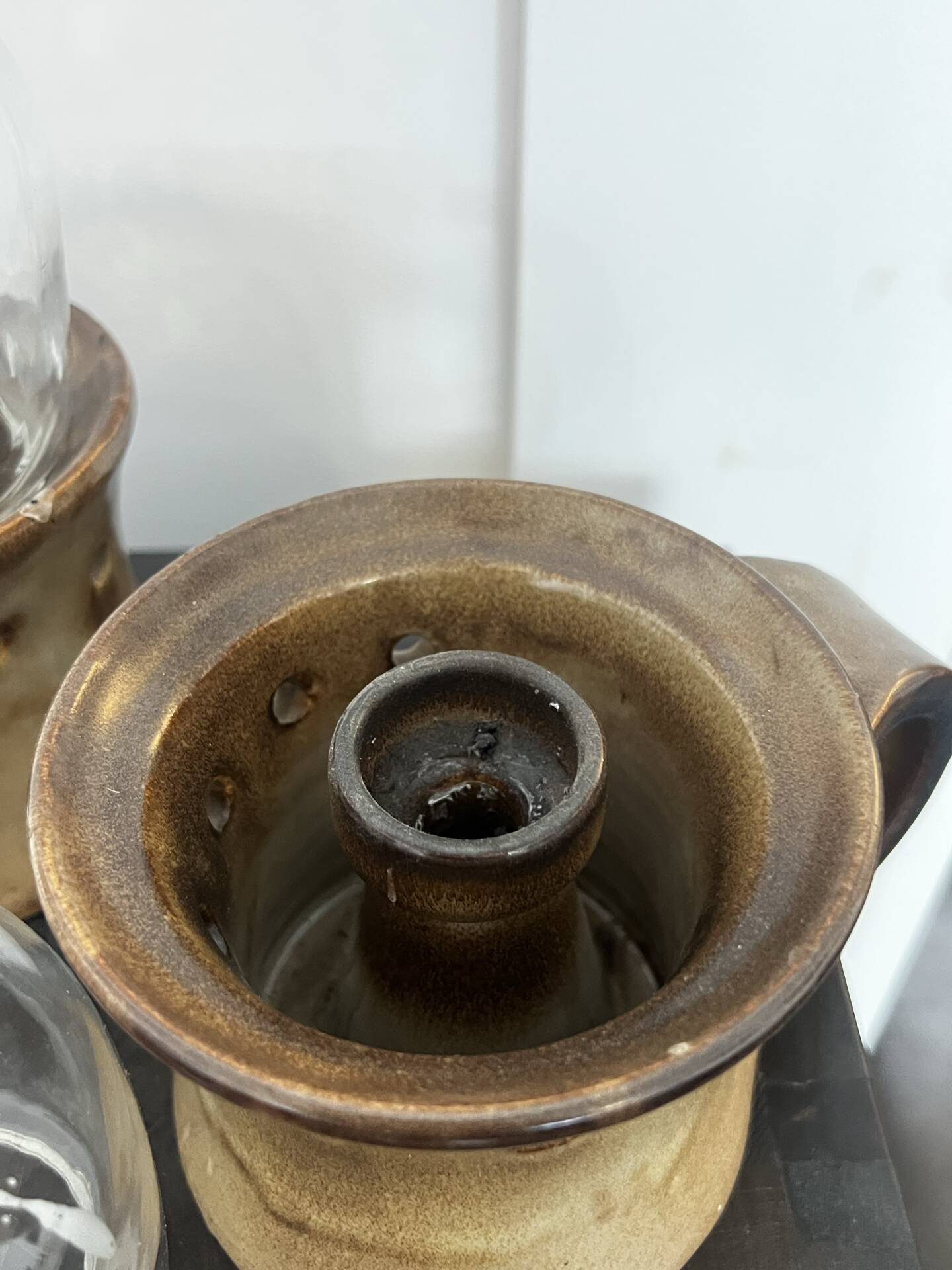 Paire de bougeoirs en grès 1989