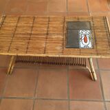 Coffee table rattan ceramics Capron