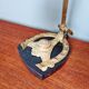 Art Nouveau desk lamp in brass on a black marble base, 1910-20.