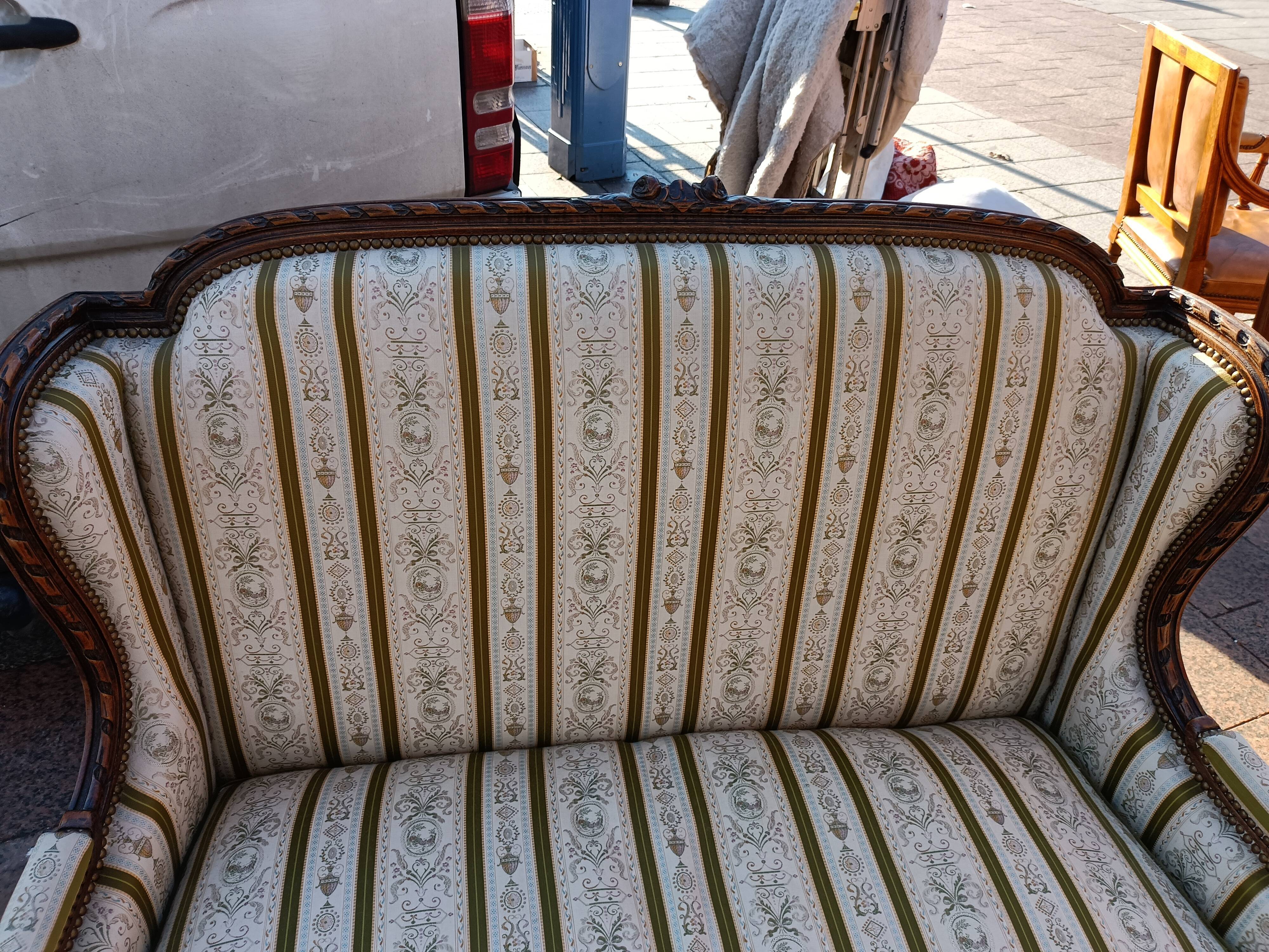 Sofa sofa old style louis xvi 2 places with cushion