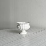 Small white ceramic flowerpot or bowl on foot