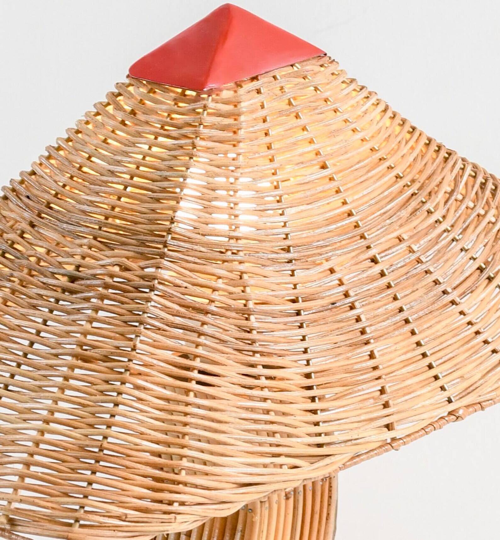 Lampadaire moderniste en rotin « Pallete »