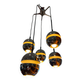 Suspension Space Age 5 openwork lights, 1970s, adjustable
