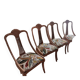 4 vintage wooden chairs sanded and reupholstered.