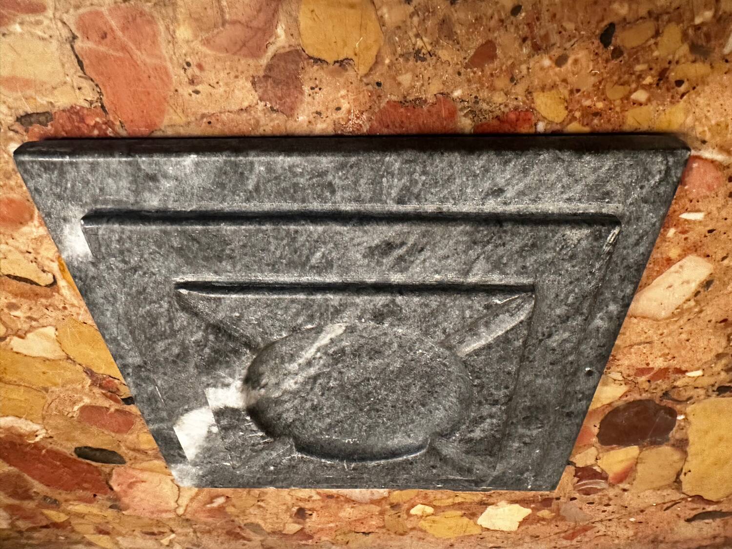 Cendrier Art-Deco en Marbre Gris Anthracite