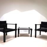 Bofinger set of 2 Farmer lounge chairs with table by Gerd Lange, 1960