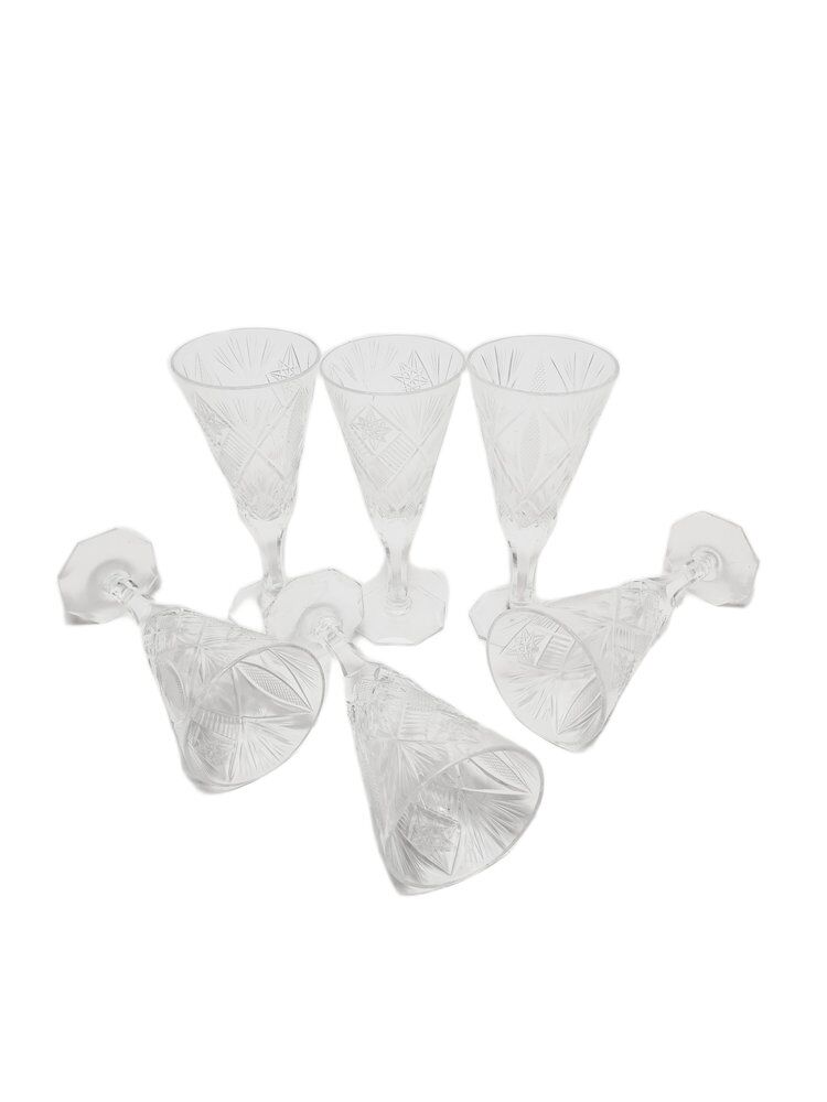 Art Deco Polish champagne glasses, 1900s, set of 6