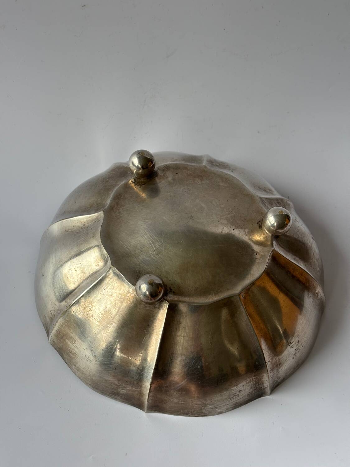 Silver-plated metal bowl