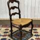 Set of 7 Louis XV style beech chairs with straw seats.