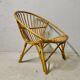 Adult basket armchair in vintage wicker rattan 1960s