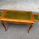 Louis XV style flat desk in solid cherry wood with pull-out extensions and leather top 19