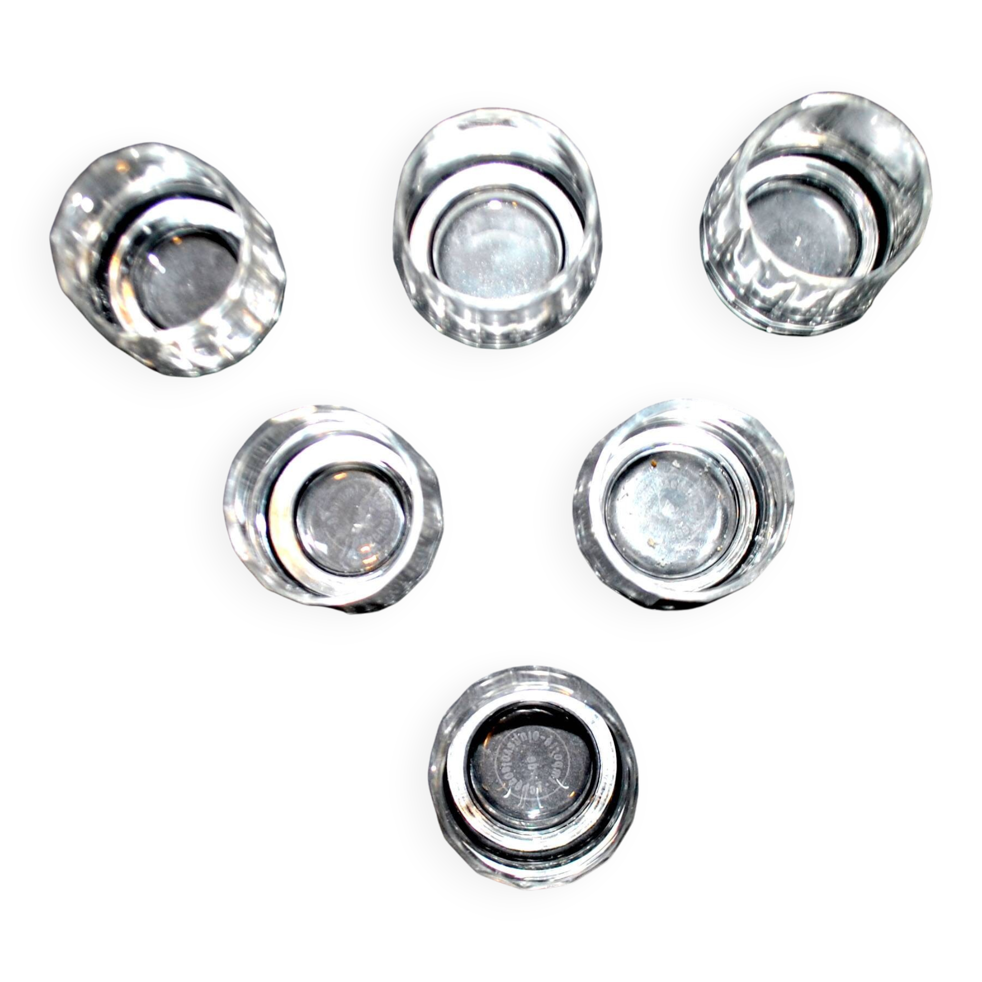 Set of 6 ART DECO glasses cut glass alcohol tumbler Czechoslovakia