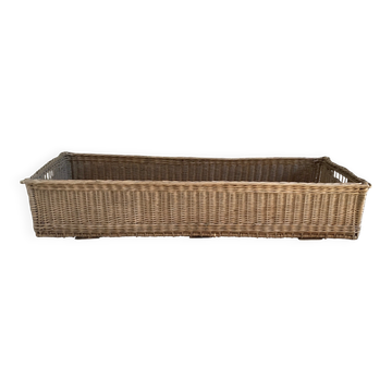 Large wicker basket or rectangular box - vintage 1960s