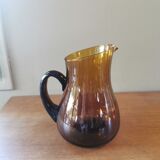 Pichet rond vintage verre couleur ambre