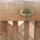 2 old teak chairs. Brand plate.