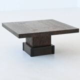 Brutalist square shaped coffee table Mid-Century France 1970