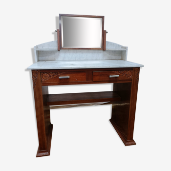 Art deco dressing table with white marble
