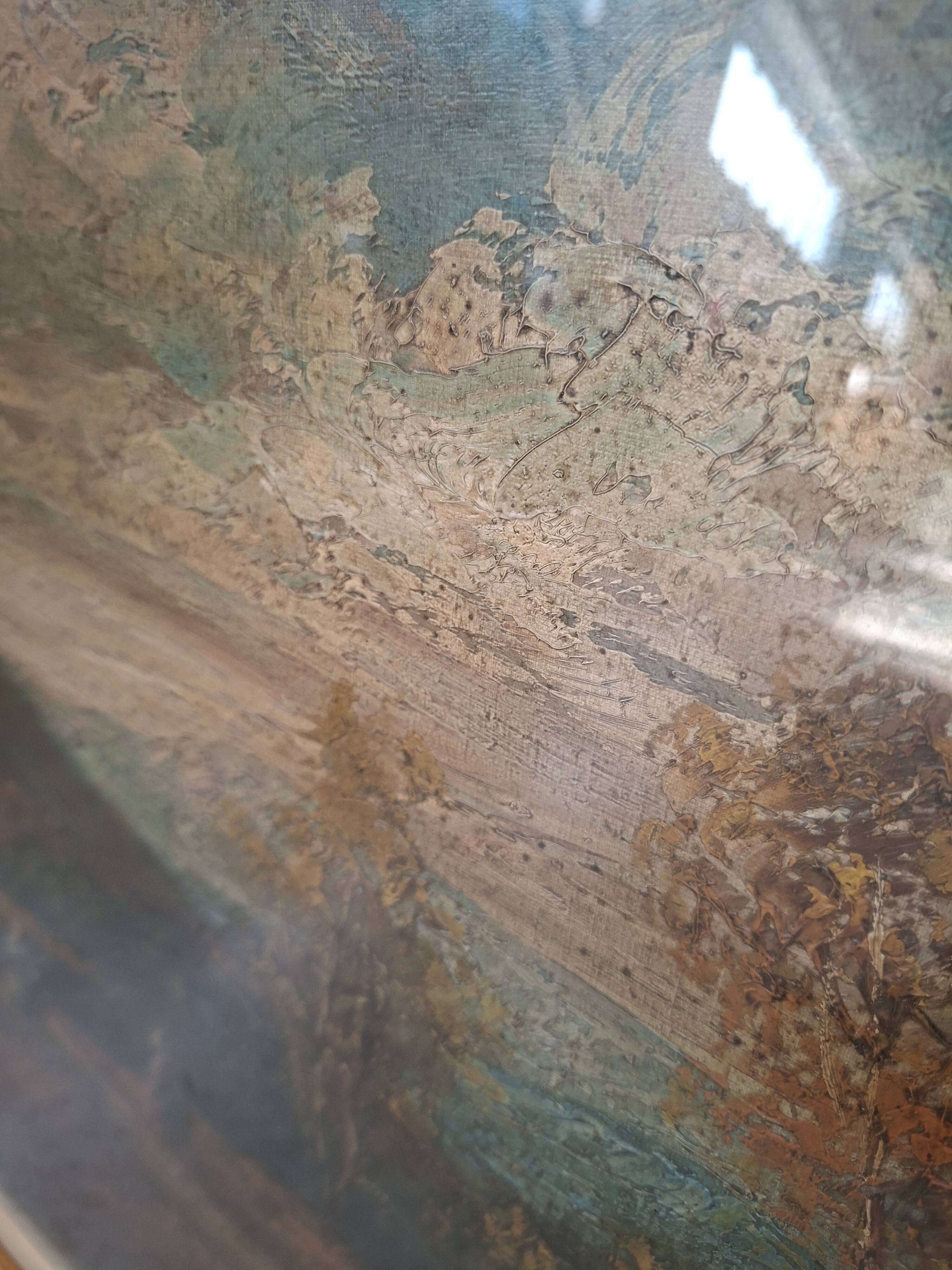 Dipinto a Olio "Paesaggio con Ponte" G. GRIGNANI. 1983