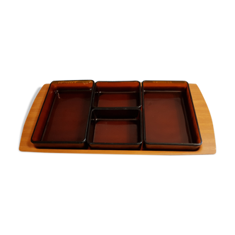 Set tray appetizer vintage Vereco France