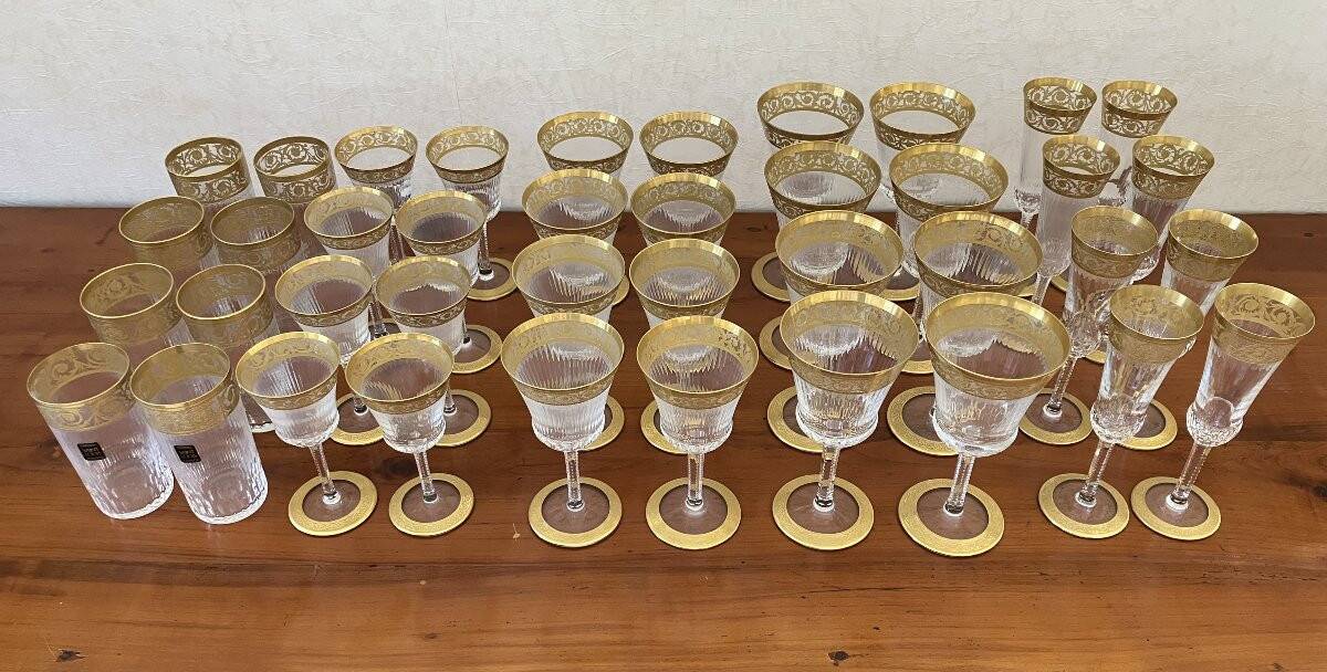 Service en cristal saint louis de 40 verres - collection "thistle"