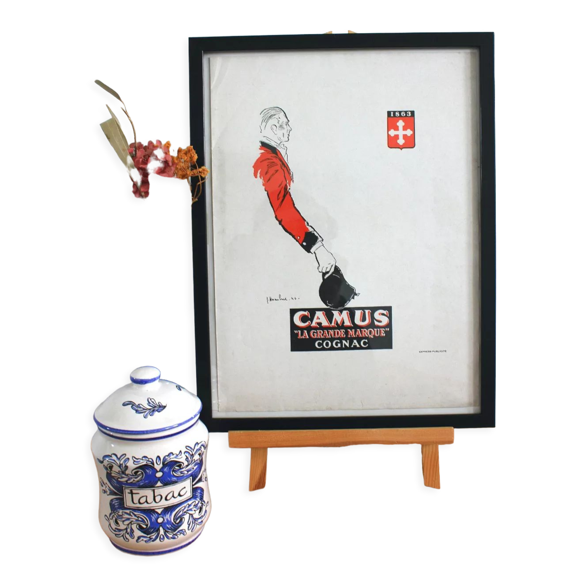 Original vintage poster advertising Cognac Camus - 1950s - 30x40cm