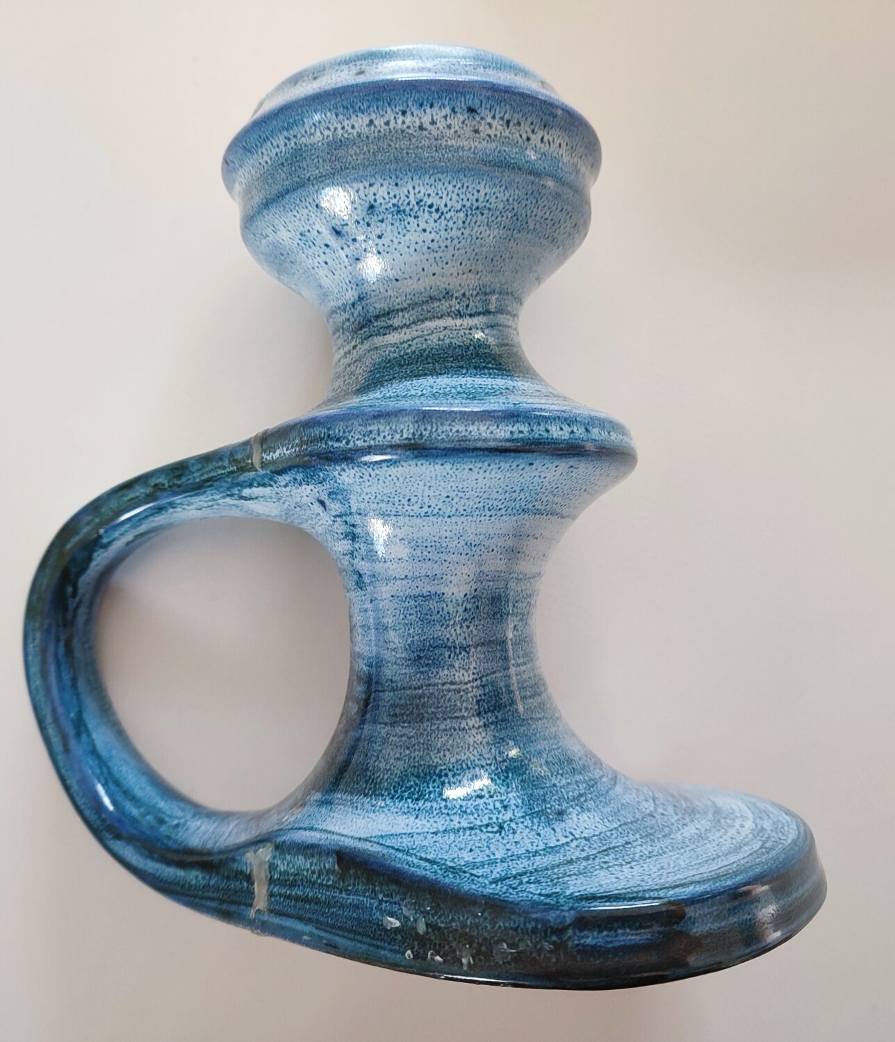 Ceramic candle holder year 1970 signed LP