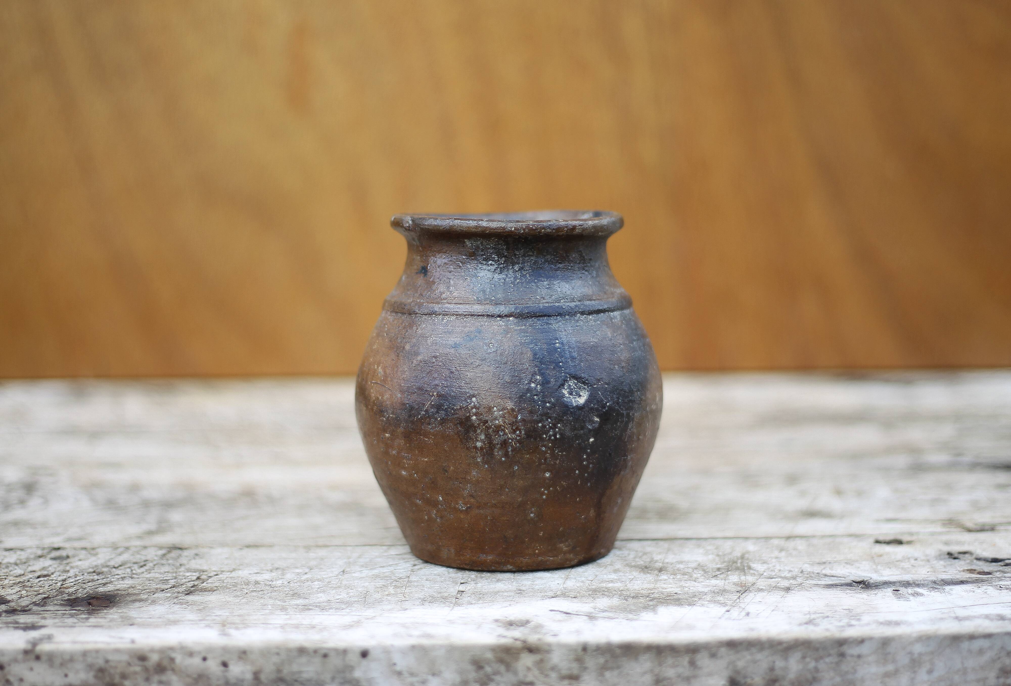 vintage handle pot, spoon pot, vintage pottery, kitchen, flower pot, interior decor