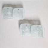 Pair of frosted glass wall sconces, Kalmar Francken, 1970