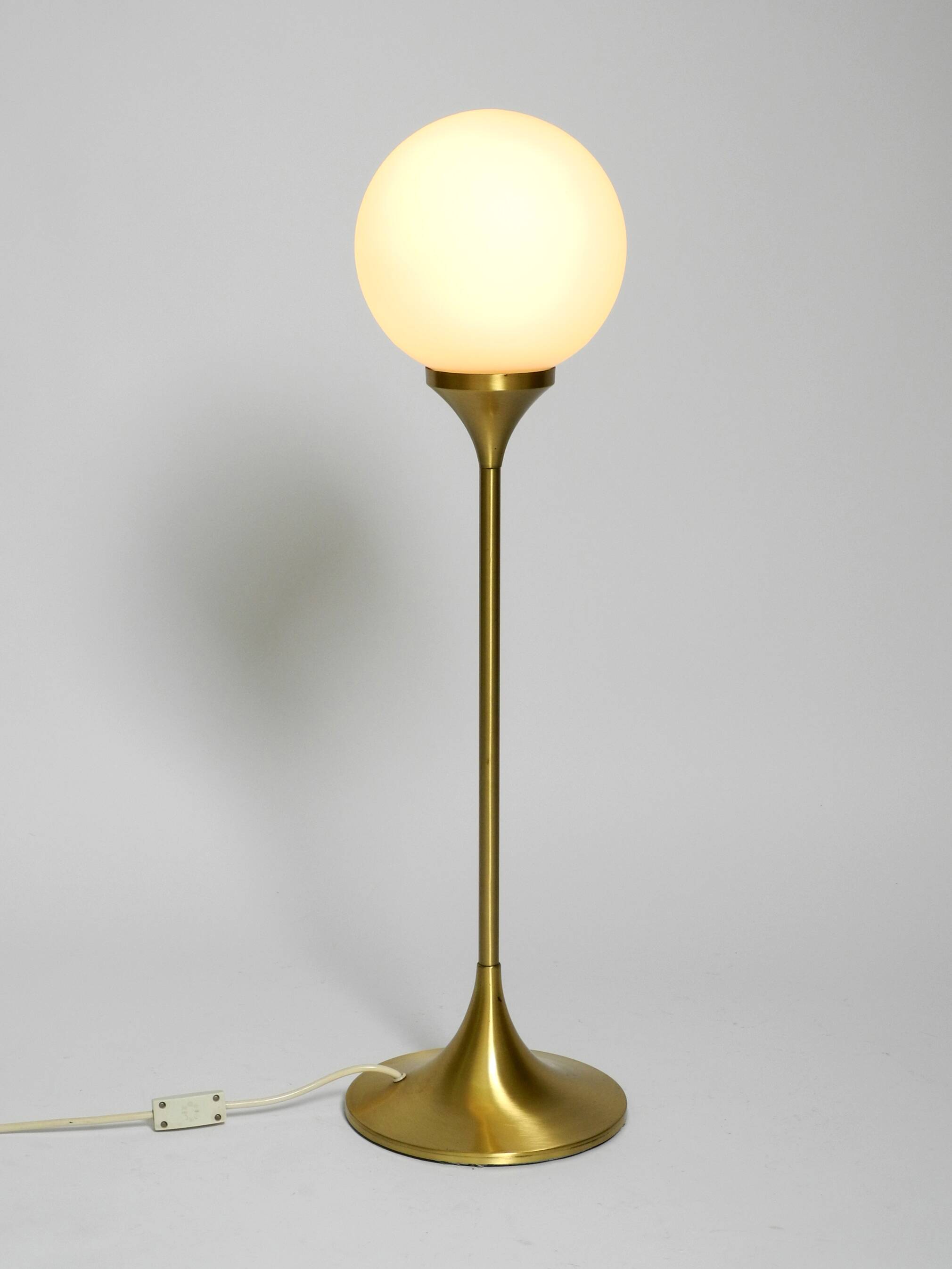 1960s table or floor lamp with a large glass ball from Sölken Leuchten