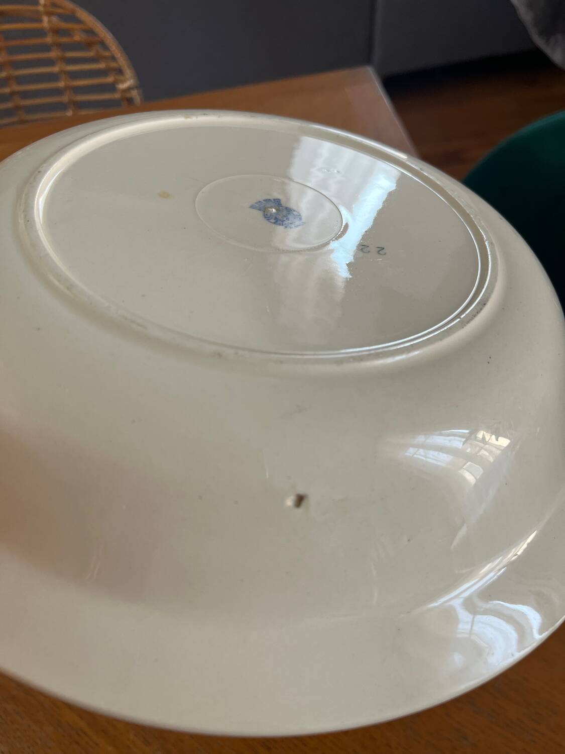 Antique Badonviller dish – Red tulip decoration