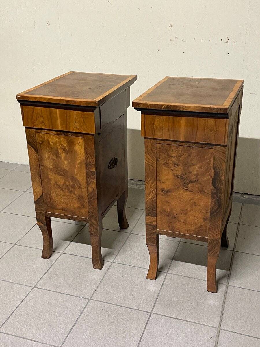 Comodini grandi Art Déco, Italia, anni '30, set di 2
