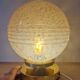Pink Clichy glass globe in touch lamp