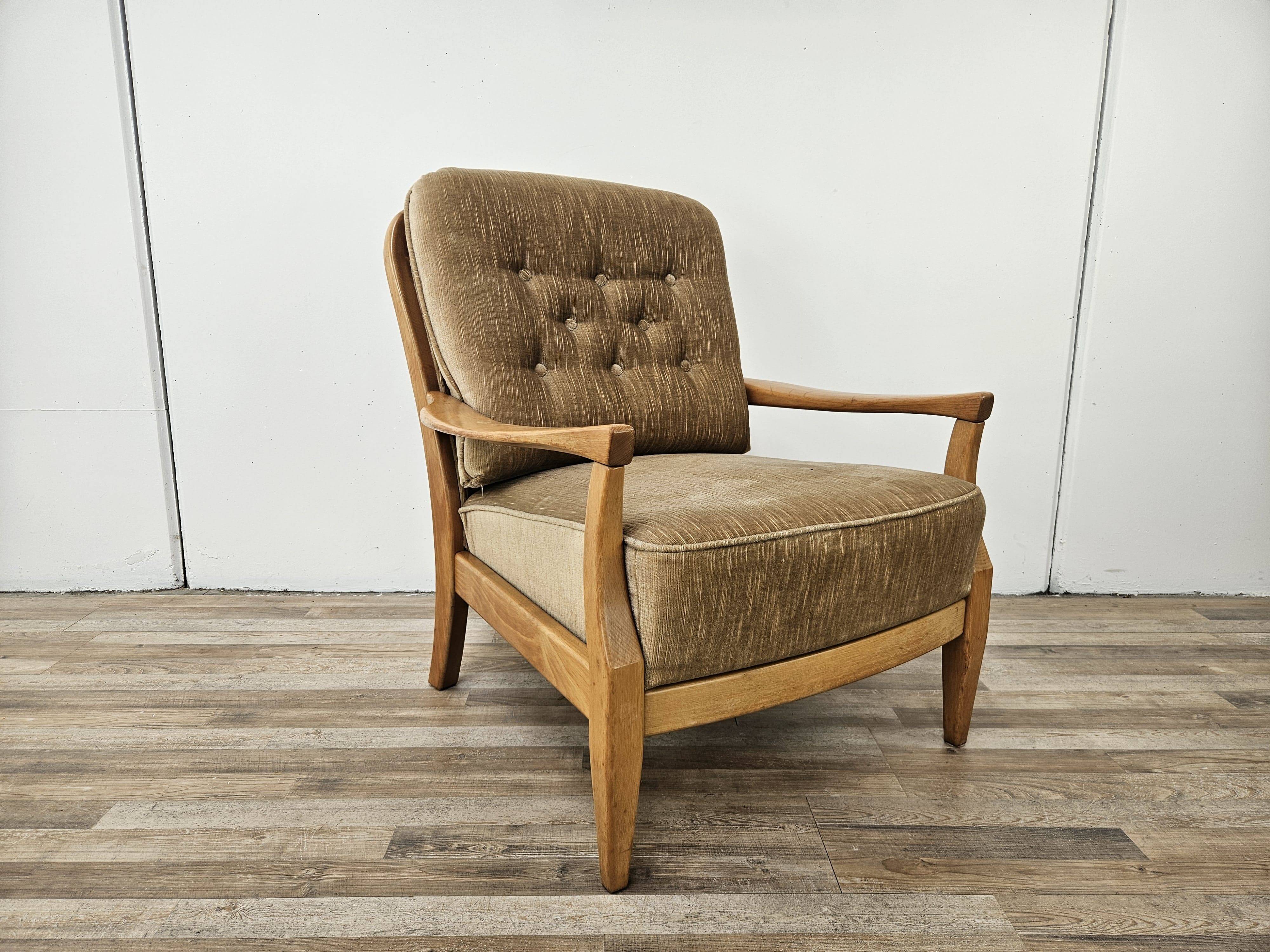 70s beech living room armchair