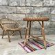 Guerdon vintage children's coffee table in rattan wit old rattan wicker bohemian 1950