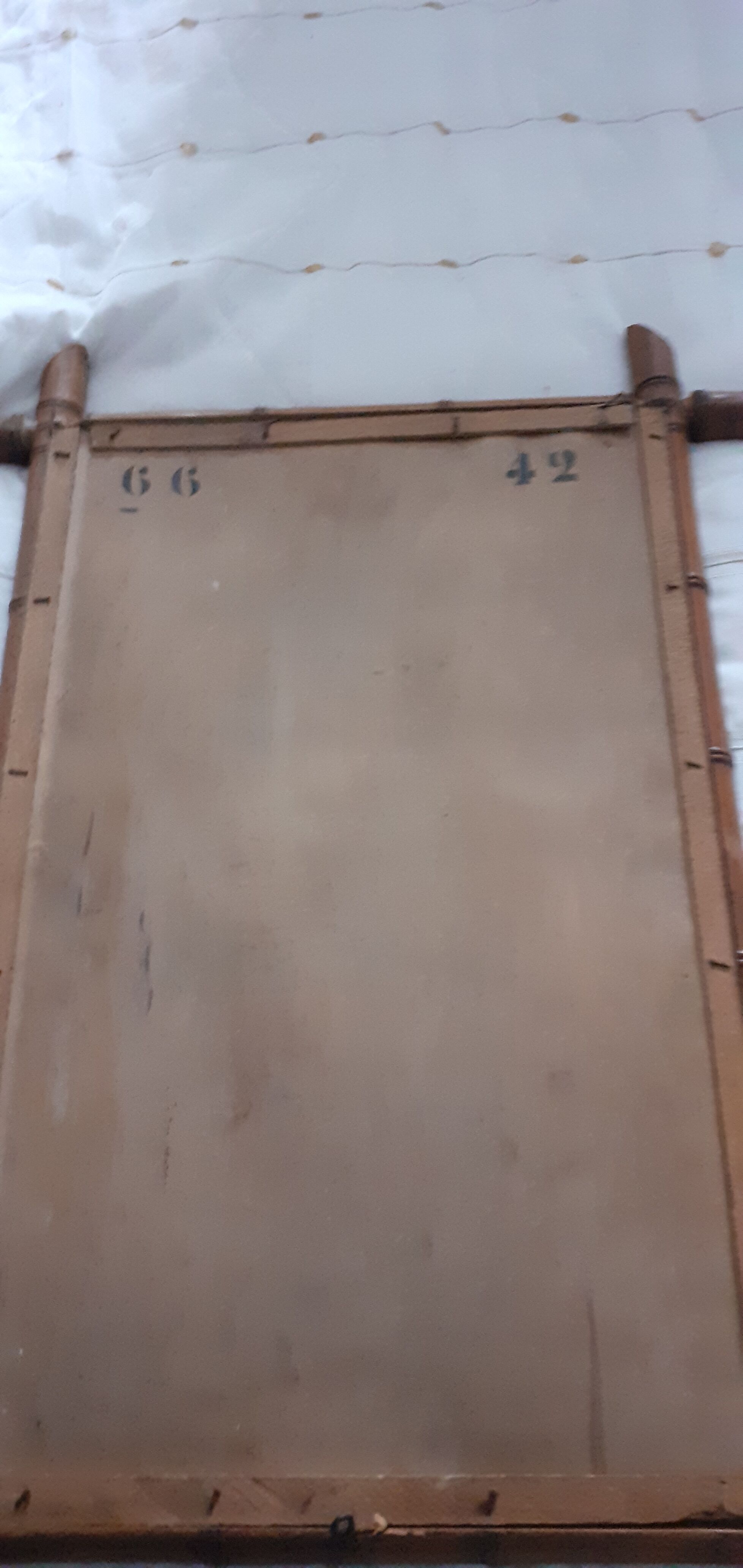 Antique bamboo mirror 51x81cm