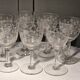 7 white wine/port glasses ART NOUVEAU - floral decoration - Baccarat Fine 19