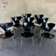 Fritz hansen & arne jacobsen (xxᵉ) – suite de 8 fauteuils en bois
