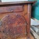 Solid wood sideboard with forged locks