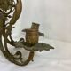 Pair of 3-light wall sconces in gilt bronze in the style
