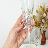 Lot of 6 chiseled crystal flutes