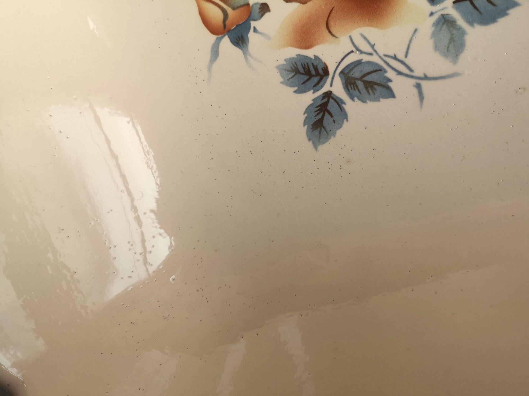 Ancient Saladier in Pink Ceramics by Digoin Sarreguemines Floral Decoration