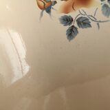 Ancient Saladier in Pink Ceramics by Digoin Sarreguemines Floral Decoration