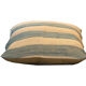 Handwoven blue cream striped wool cushion cover