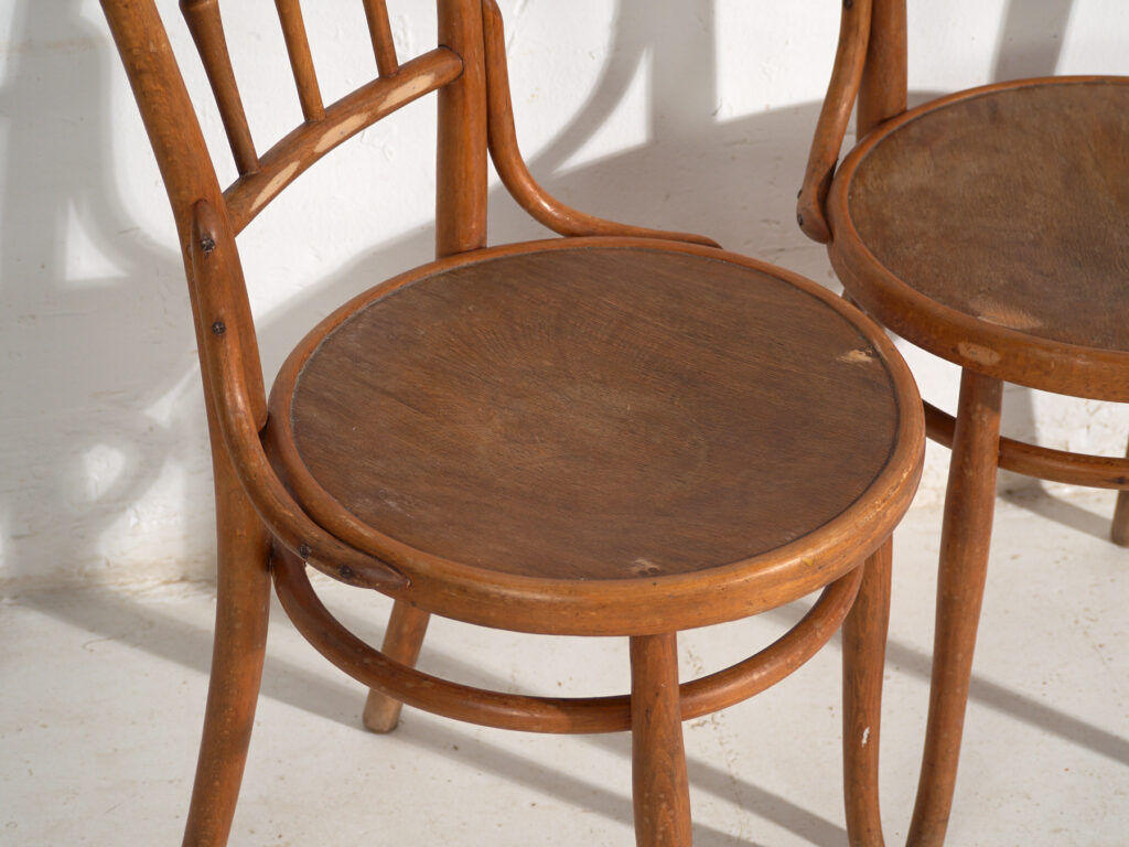 Set of 4 antique bentwood chairs in Thonet style – Central Europe, circa 1900