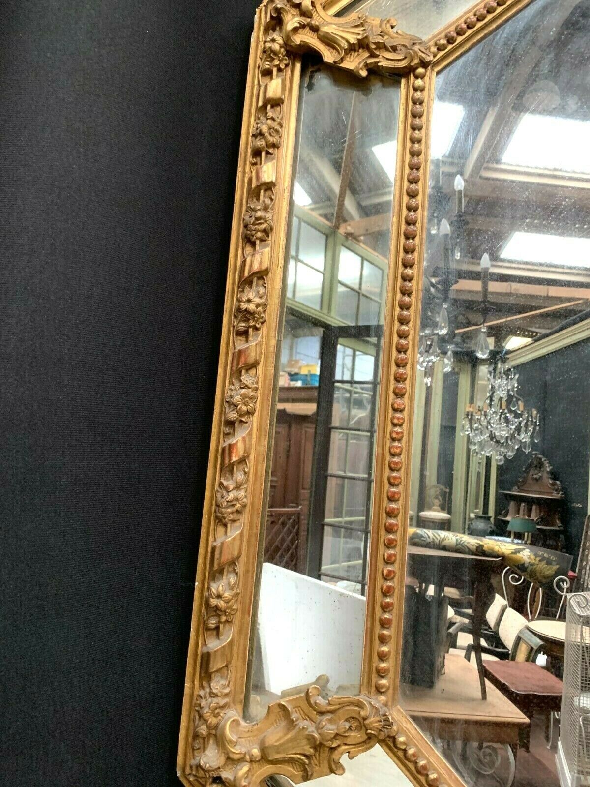 Mirror has wooden closed and gilded stucco  Napoleon III 19th century