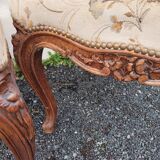 Suite de 3 fauteuils style Louis XV en bois sculpté – tapisserie tradi