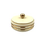 Jean Robj, Art Deco white and gold ceramic box, Robj Paris, France 1930s