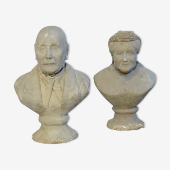 Pair of busts popular art nineteenth earthen terracotta