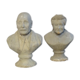 Pair of busts popular art nineteenth earthen terracotta