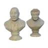 Pair of busts popular art nineteenth earthen terracotta
